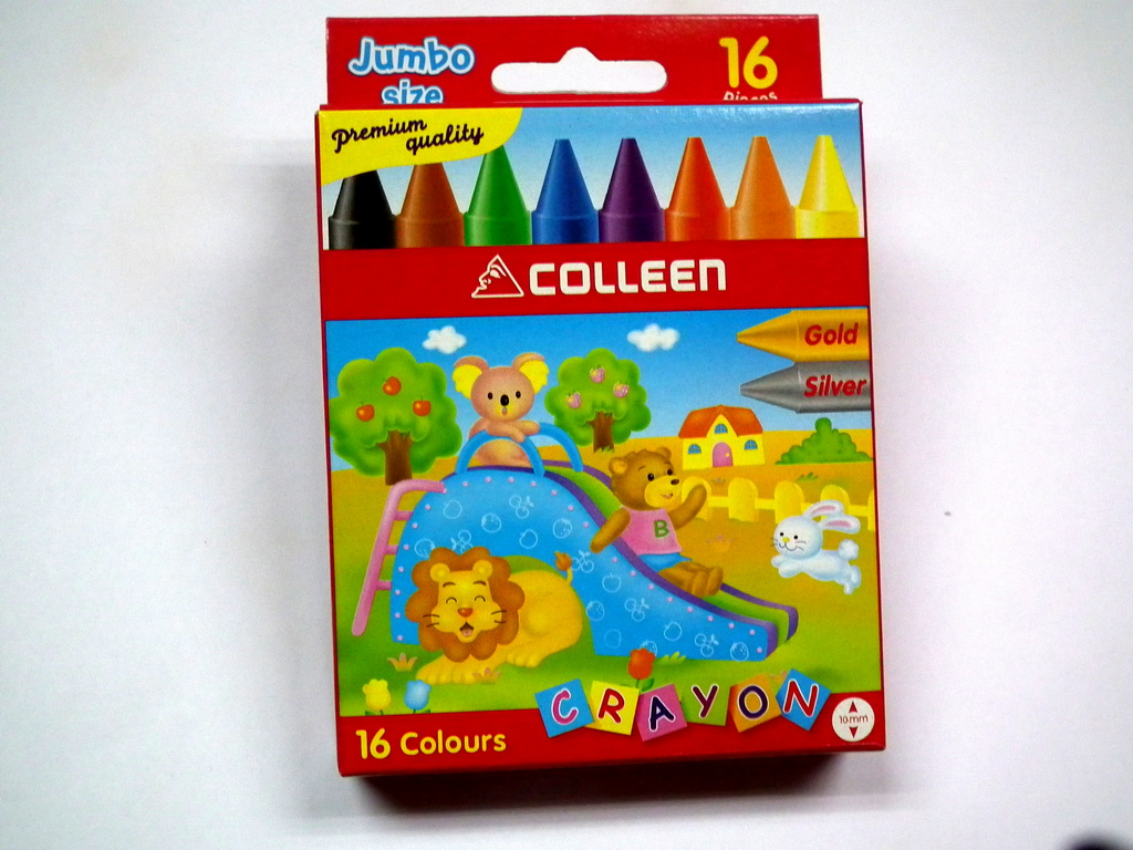JC-16 สีเทียน Colleen ชนิดจัมโบ้ 16 สี [1 กล่อง]