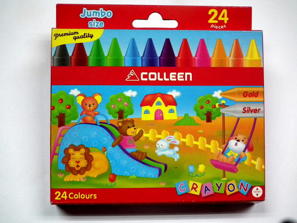 JC-24 สีเทียน Colleen ชนิดจัมโบ้ 24 สี [1 กล่อง]